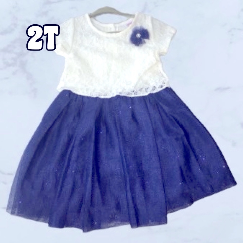NWOT Nannette Lace & Blue Glitter Dress, 2T